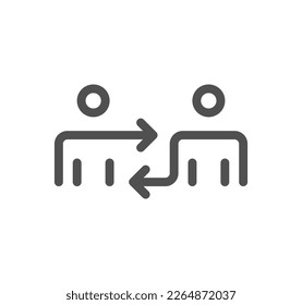 Business to business icon outline and linear vector.