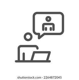 Business to business icon outline and linear vector.