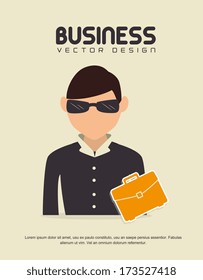 business icon over beige background vector illustration