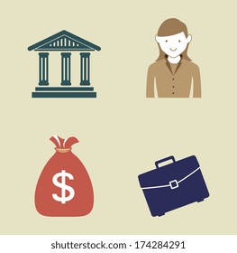 business icon over beige background vector illustration
