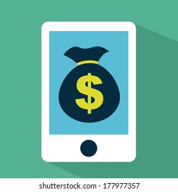 business icon over green background vector illustration