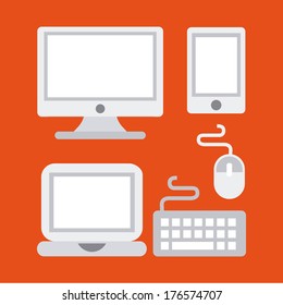 business icon over orange  background vector illustration