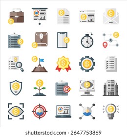 Business Icon Pack Color Simple