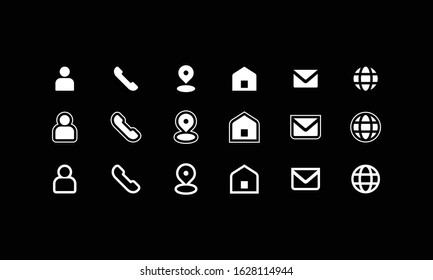 Business icon pack isolated on black background