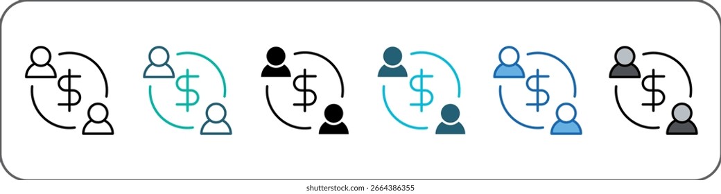 Business Icon Pack Multistyle Editierbarer Strich