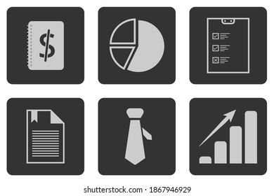 business icon pack with six unique and attractive icon choices