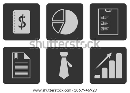 business icon pack with six unique and attractive icon choices