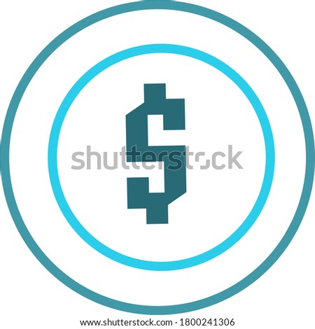 business icon pack, us dollar currency coin icon design symbolizes the exchange rate