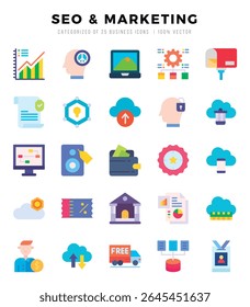 business icon pack vector illustration