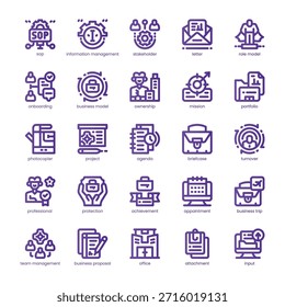 Business Icon pack para seu site, celular, apresentação e design de logotipo. Design de cores básico da linha Business Icon. Ilustração de gráficos vetoriais e traçado editável.