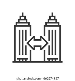 Business to business icon, part of the square icon set. The illustration is a vector, editable stroke, thirty-two by thirty-two matrix grid, pixel perfect file. Crafted with precision.