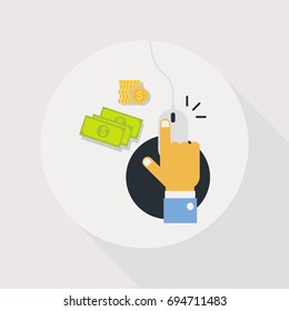 Business icon. Payouts. Security payment. Pay per click