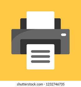 Business icon, printer icon in flat design