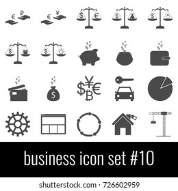 Business. Icon set 10. Gray icon on white background.