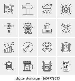 Business Icon Set. 16 Universal Icons Vector. Creative Beauitful Icon Illustration to use in Print and Web Related project.