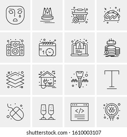 Business Icon Set. 16 Universal Icons Vector. Creative Beauitful Icon Illustration to use in Print and Web Related project.