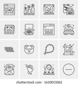 Business Icon Set. 16 Universal Icons Vector. Creative Beauitful Icon Illustration to use in Print and Web Related project.