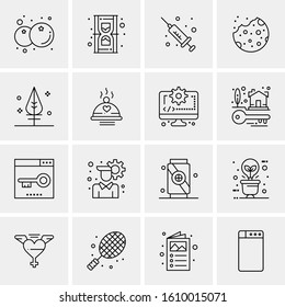 Business Icon Set. 16 Universal Icons Vector. Creative Beauitful Icon Illustration to use in Print and Web Related project.