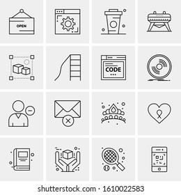 Business Icon Set. 16 Universal Icons Vector. Creative Beauitful Icon Illustration to use in Print and Web Related project.