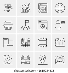 Business Icon Set. 16 Universal Icons Vector. Creative Beauitful Icon Illustration to use in Print and Web Related project.