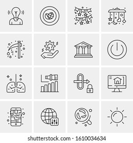 Business Icon Set. 16 Universal Icons Vector. Creative Beauitful Icon Illustration to use in Print and Web Related project.