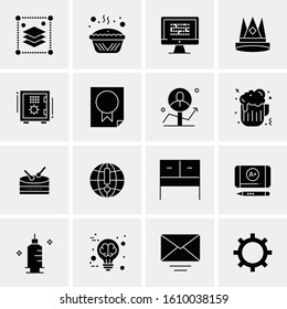 Business Icon Set. 16 Universal Icons Vector. Creative Beauitful Icon Illustration to use in Print and Web Related project.