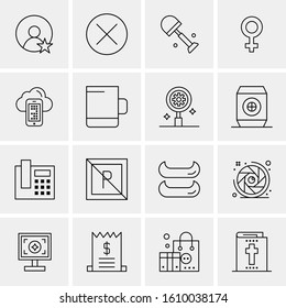 Business Icon Set. 16 Universal Icons Vector. Creative Beauitful Icon Illustration to use in Print and Web Related project.