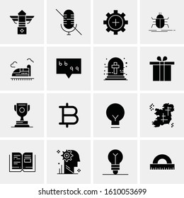Business Icon Set. 16 Universal Icons Vector. Creative Beauitful Icon Illustration to use in Print and Web Related project.