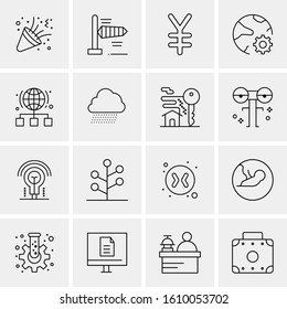 Business Icon Set. 16 Universal Icons Vector. Creative Beauitful Icon Illustration to use in Print and Web Related project.