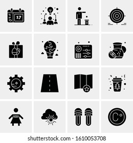 Business Icon Set. 16 Universal Icons Vector. Creative Beauitful Icon Illustration to use in Print and Web Related project.