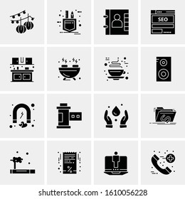 Business Icon Set. 16 Universal Icons Vector. Creative Beauitful Icon Illustration to use in Print and Web Related project.
