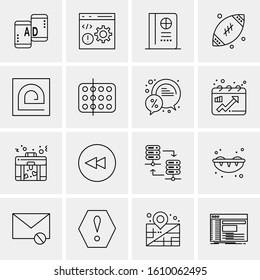 Business Icon Set. 16 Universal Icons Vector. Creative Beauitful Icon Illustration to use in Print and Web Related project.