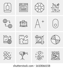 Business Icon Set. 16 Universal Icons Vector. Creative Beauitful Icon Illustration to use in Print and Web Related project.