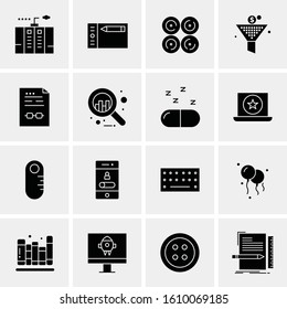 Business Icon Set. 16 Universal Icons Vector. Creative Beauitful Icon Illustration to use in Print and Web Related project.