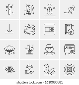 Business Icon Set. 16 Universal Icons Vector. Creative Beauitful Icon Illustration to use in Print and Web Related project.