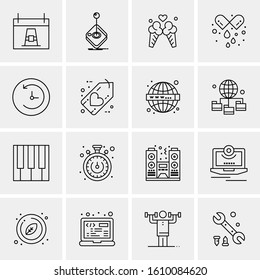 Business Icon Set. 16 Universal Icons Vector. Creative Beauitful Icon Illustration to use in Print and Web Related project.