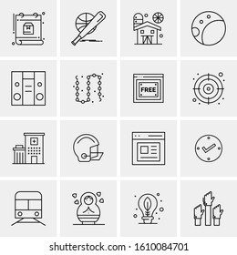 Business Icon Set. 16 Universal Icons Vector. Creative Beauitful Icon Illustration to use in Print and Web Related project.