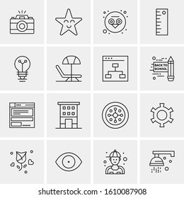 Business Icon Set. 16 Universal Icons Vector. Creative Beauitful Icon Illustration to use in Print and Web Related project.