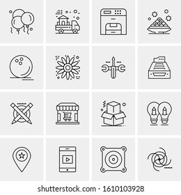 Business Icon Set. 16 Universal Icons Vector. Creative Beauitful Icon Illustration to use in Print and Web Related project.