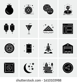 Business Icon Set. 16 Universal Icons Vector. Creative Beauitful Icon Illustration to use in Print and Web Related project.