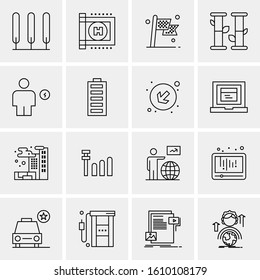 Business Icon Set. 16 Universal Icons Vector. Creative Beauitful Icon Illustration to use in Print and Web Related project.
