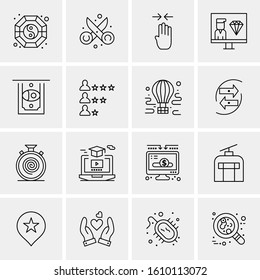 Business Icon Set. 16 Universal Icons Vector. Creative Beauitful Icon Illustration to use in Print and Web Related project.