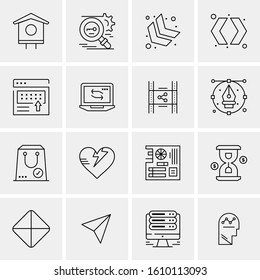 Business Icon Set. 16 Universal Icons Vector. Creative Beauitful Icon Illustration to use in Print and Web Related project.