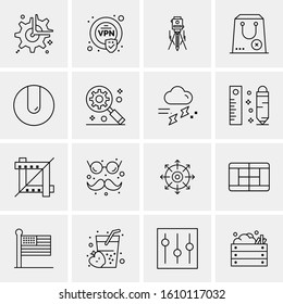 Business Icon Set. 16 Universal Icons Vector. Creative Beauitful Icon Illustration to use in Print and Web Related project.