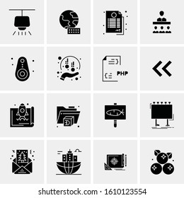 Business Icon Set. 16 Universal Icons Vector. Creative Beauitful Icon Illustration to use in Print and Web Related project.