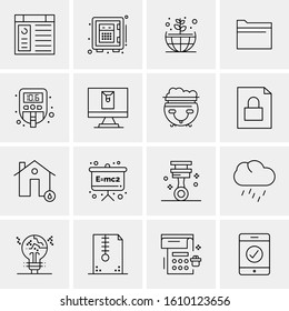 Business Icon Set. 16 Universal Icons Vector. Creative Beauitful Icon Illustration to use in Print and Web Related project.