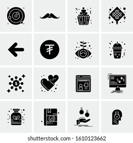 Business Icon Set. 16 Universal Icons Vector. Creative Beauitful Icon Illustration to use in Print and Web Related project.