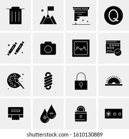 Business Icon Set. 16 Universal Icons Vector. Creative Beauitful Icon Illustration to use in Print and Web Related project.