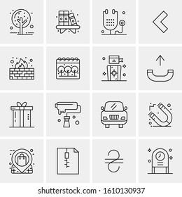 Business Icon Set. 16 Universal Icons Vector. Creative Beauitful Icon Illustration to use in Print and Web Related project.