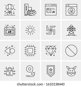 Business Icon Set. 16 Universal Icons Vector. Creative Beauitful Icon Illustration to use in Print and Web Related project.